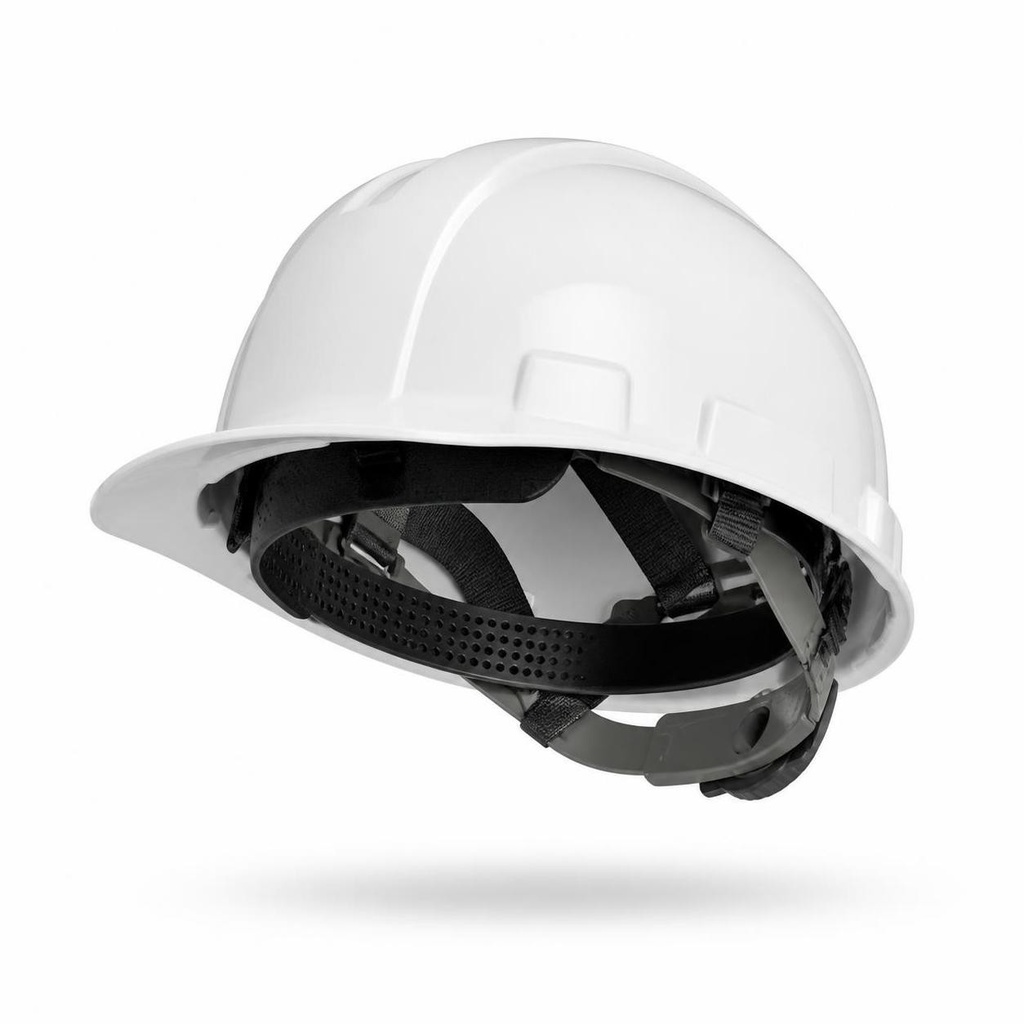 [475358] MSA V-Gard CAP (half brim) WHITE with Fast Trac III Suspension